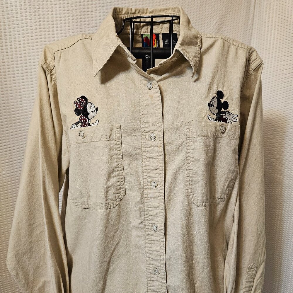 Disney Limited Jerry Leigh Whimsical Safari Mickey & Minnie Kiss Shirt Sz L - Picture 14 of 14
